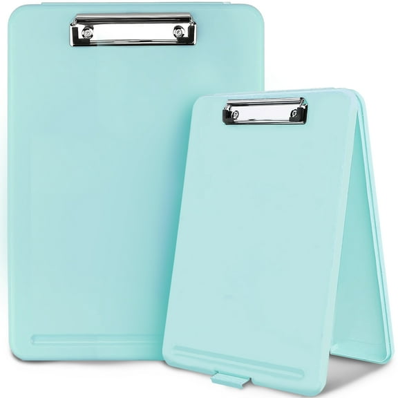 Plastic Storage Clipboard, 13x9.4 Inches Waterproof Clipboard with Compartment, Clip Board Ideal for School, Office, Medical Personnel