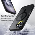 thumbnail image 4 of JETech Magnetic Case for iPhone 16 6.1-Inch Compatible with MagSafe, Shockproof Phone Bumper Cover, Solid Color Matte TPU Frame, Anti-Scratch Clear Back (Black), 4 of 6
