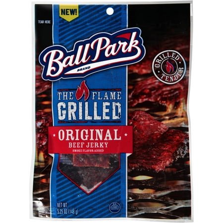 BALL PARK, THE FLAME GRILLED BEEF JERKY, ORIGINAL, ORIGINAL