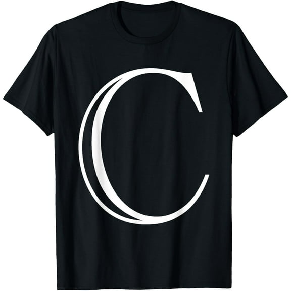 The Letter C Classic Style Capital Alphabet Monogram Initial T-Shirt