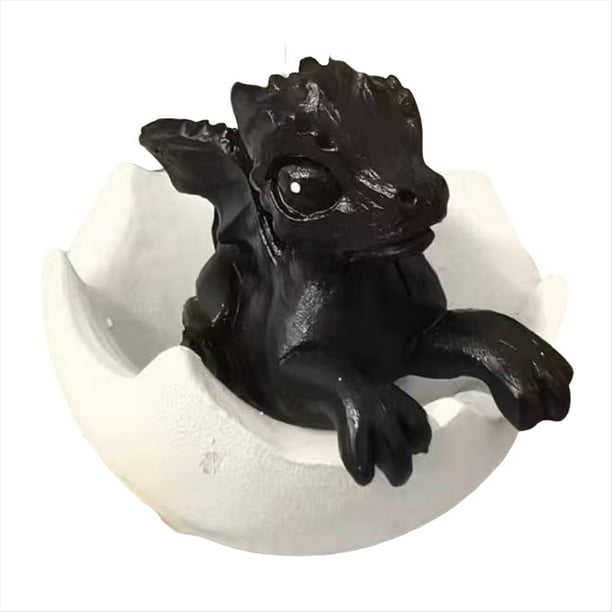 Huevos de Dragón Impresos en 3D, Juego de Manualidades para Decoración de Escritorio con Estatua de Dragón, un Regalo Único para Coleccionistas de Dragones Negro