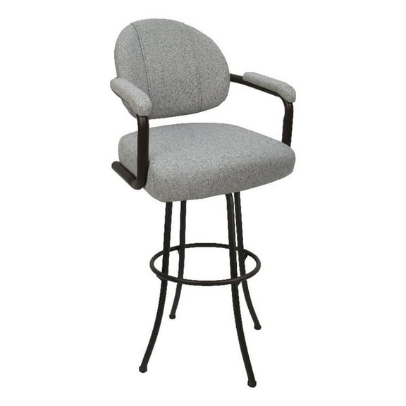 Swivel Counter Metal Bar Stool 26" style M-70 Hemsath Slate - Brown frame