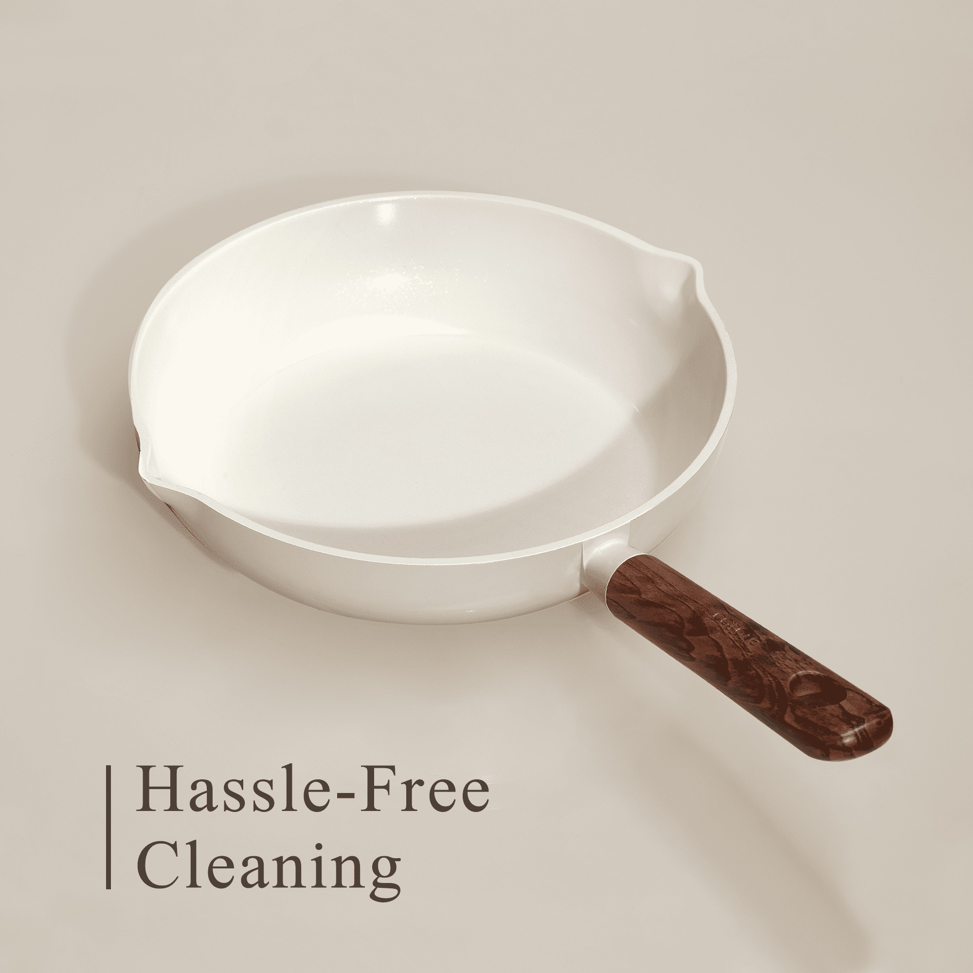 Carote 5 QT Ceramic Nonstick Sauté Pan with Strainer Lid, 11" Deep Frying Pan, Induction Compatible, Easy to Clean, White