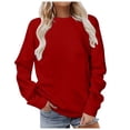 thumbnail image 2 of Gerichy Womens Sweatshirt, Women Sweatshirt Long Sleeve Sweatshirt Solid Color Crew Neck Pullover Oversized Sweatshirt Leisure Hoodies for Women Long Sleeve Shirts for Women, 2 of 4