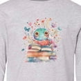 thumbnail image 4 of Inktastic Bookworm Flowered Reading Long Sleeve Youth T-Shirt, 4 of 5