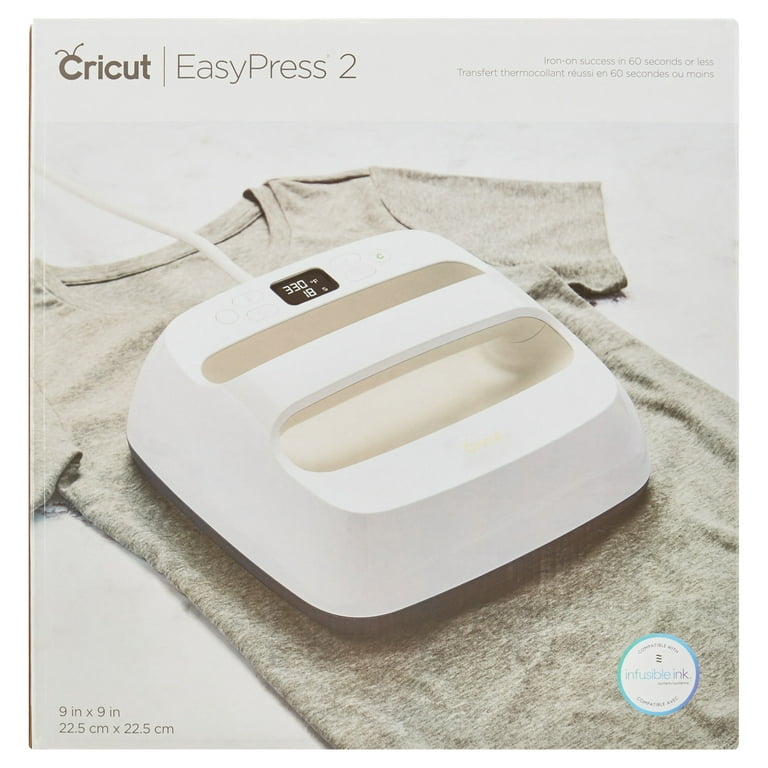Cricut EasyPress 2 Heat Press Machine (9 in x 9 in), Ideal for T-Shirts,  Tote Bags, Pillows, Aprons & More, Precise Temperature Control, Features