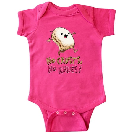 

Inktastic No Crusts No Rules- silly PB&J sandwich on the loose Gift Baby Boy or Baby Girl Bodysuit