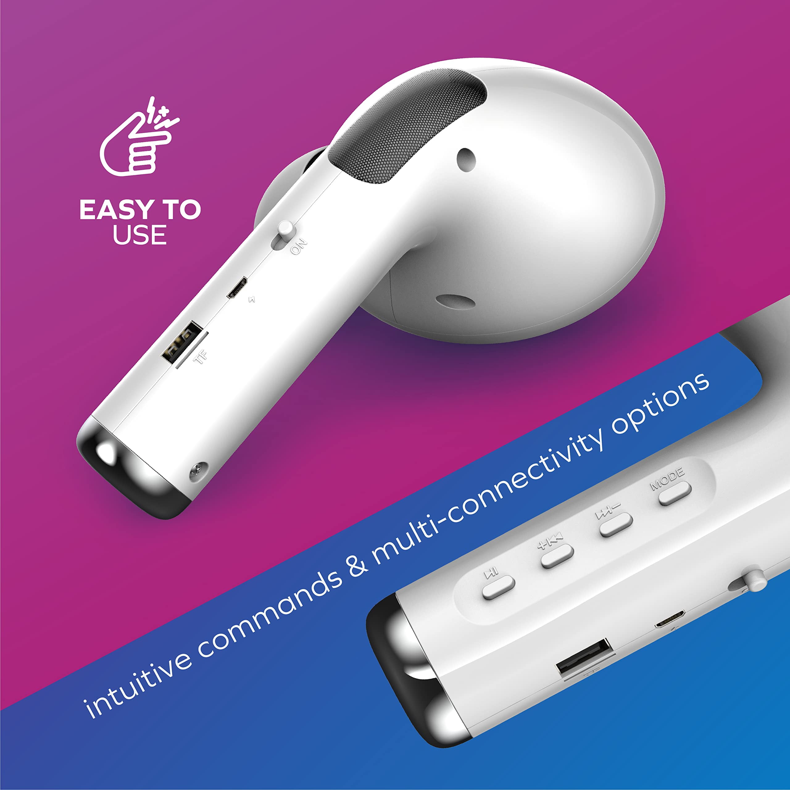 Coby Waterproof Built-in FM Radio Wireless Bluetooth Portable Speaker, White, CETW416