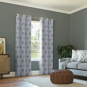Sun Zero Eldon Trellis Print Blackout Grommet Curtain Panel, 40X84, Grey