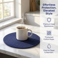 thumbnail image 2 of Unique Bargains Placemats Set of 4 Cotton Round Placemats for Dining Table Navy Blue, 2 of 7
