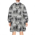thumbnail image 2 of Gray Highland Cow Group Pattern Wearable Oversized Blanket,Wearable Blanket Hoodie for Adults,Cozy Hooded Blankets with Super Pockets,Super Warm Fuzzy Pullover for Women & Men, 2 of 6