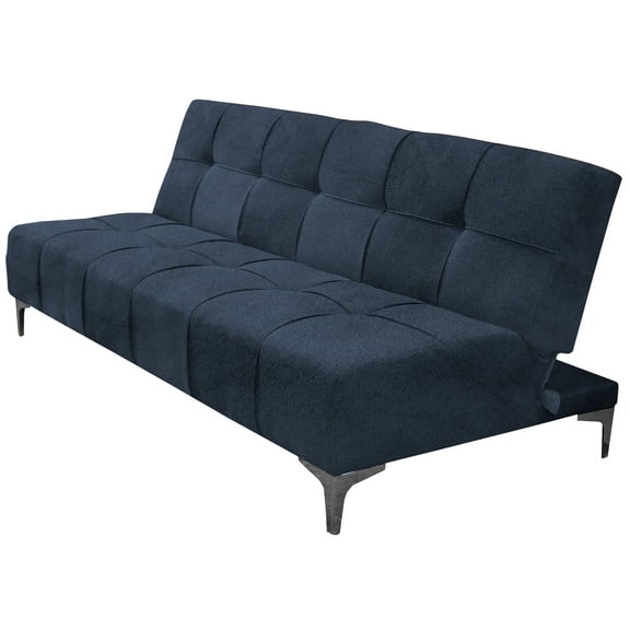 Sofa Cama Reclinable El Bazar Store New York Azul Terciopelo Marino Futón 3 posiciones Sala