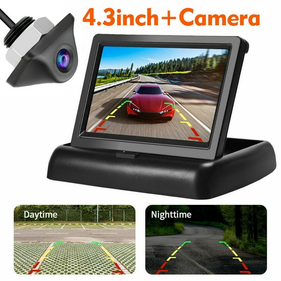 4.3inch HD Monitor Car Backup Reverse Camera Rear View Parking License Plate System