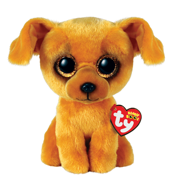TY Beanie Boos ZUZU the Brown Dog (Glitter Eyes) (Regular Size 6