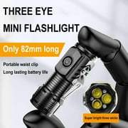Three Eyed Mini Flashlight, Rechargeable LED Flashlights High Lumens HOT H4O5