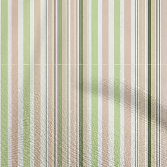 oneOone Cotton Poplin Beige Fabric Stripes Quilting Supplies Print Sewing Fabric By The Yard 42 Inch Wide-9R