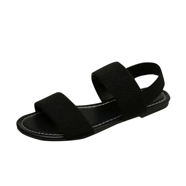 CHGBMOK Sandals Womens Elastic Roman Style Spring and Summer New Flat Sandals Sizes 36-43