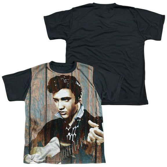 Elvis Presley Woodgrain Youth Sublimated T-Shirt White