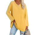 thumbnail image 1 of Blusa de mujer Ticfox Jersey de Oficina Manga Larga Color Puro, 1 of 6