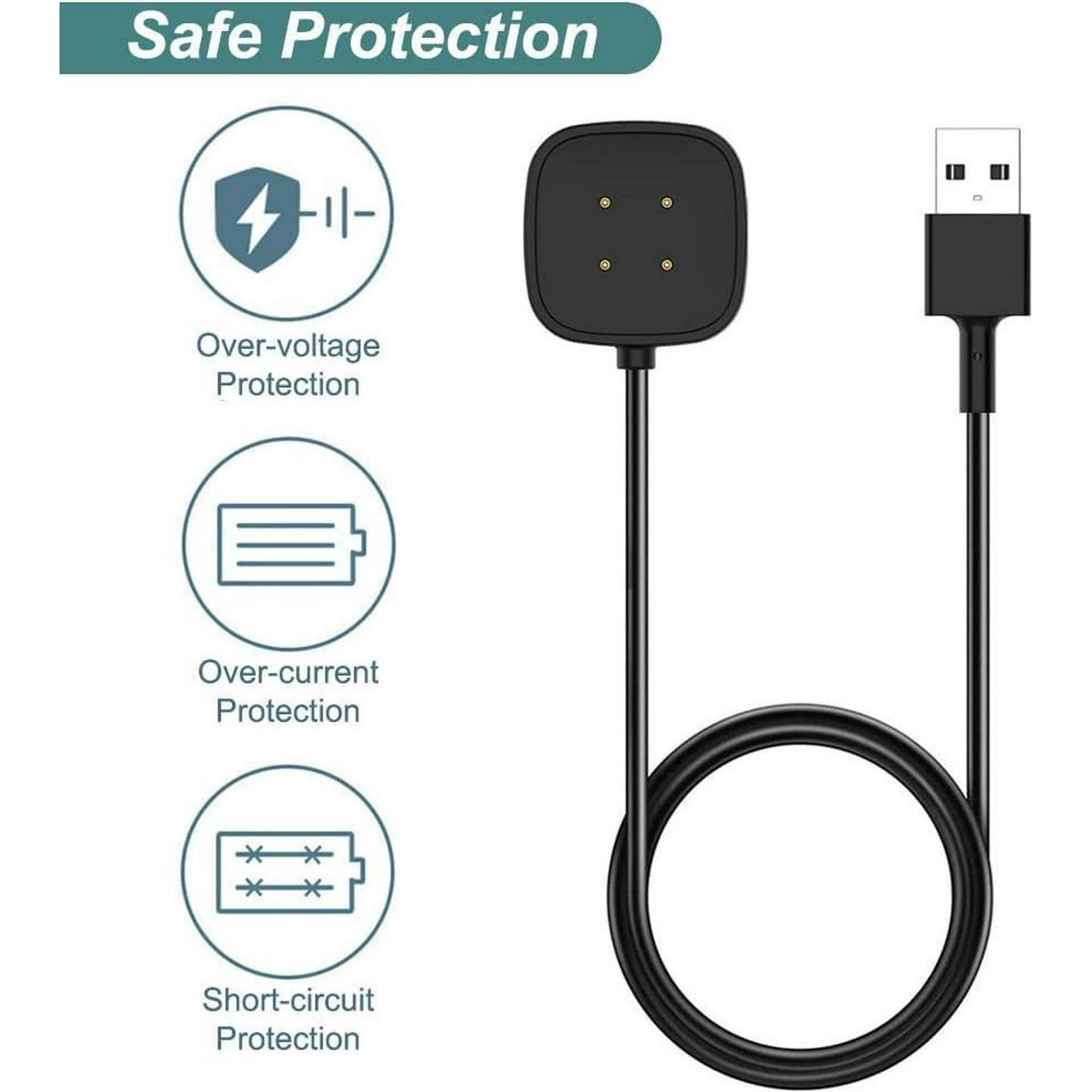 Chargeur Pour Fitbit Sense 2/Versa 3/Versa 4, Câble De Charge De Remplacement Support Magnétique Pour Fitbit Sense 1/2, Versa 3/4 Smartwatch