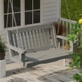 thumbnail image 3 of Wildridge Classic Mission Porch Swing, Light Gray - Outdoor Weather Resistant Recycled Plastic Furniture for Patio, 3 of 4