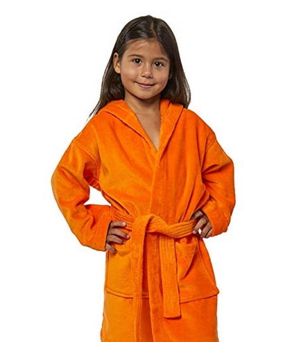 TurkishTowels Terry Velour Hooded Kids Beach or Pool Cover-Up