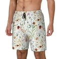 thumbnail image 2 of Uemuo Wildflower Watercolor Pattern Mens Swim Trunks Quick Dry Board Shorts with Mesh Lining, Stretch Beach Shorts Quick Dry No-Chafing Board Shorts-, 2 of 9