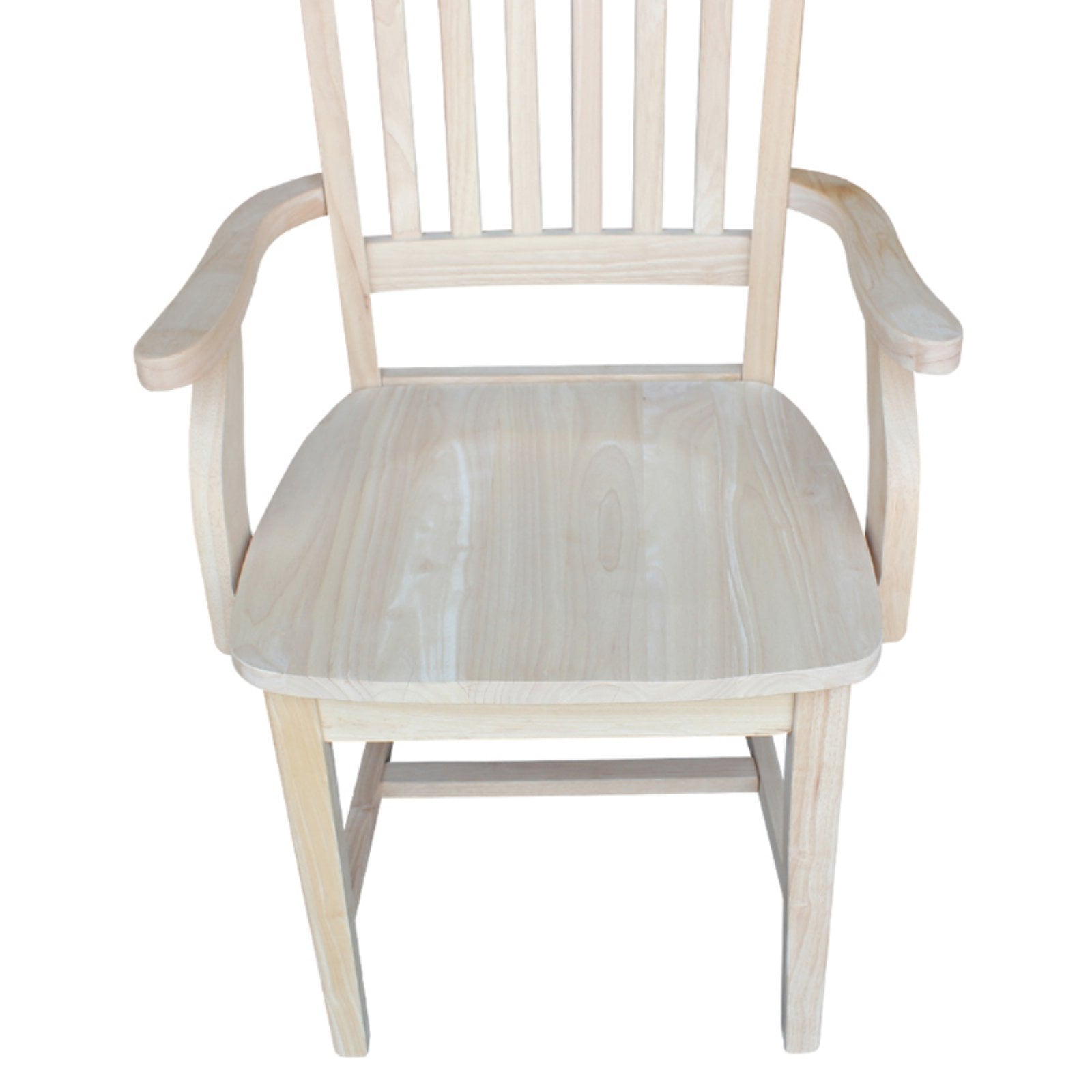 International Concepts Mission Wood Dining Chair with Arms, Unfinished