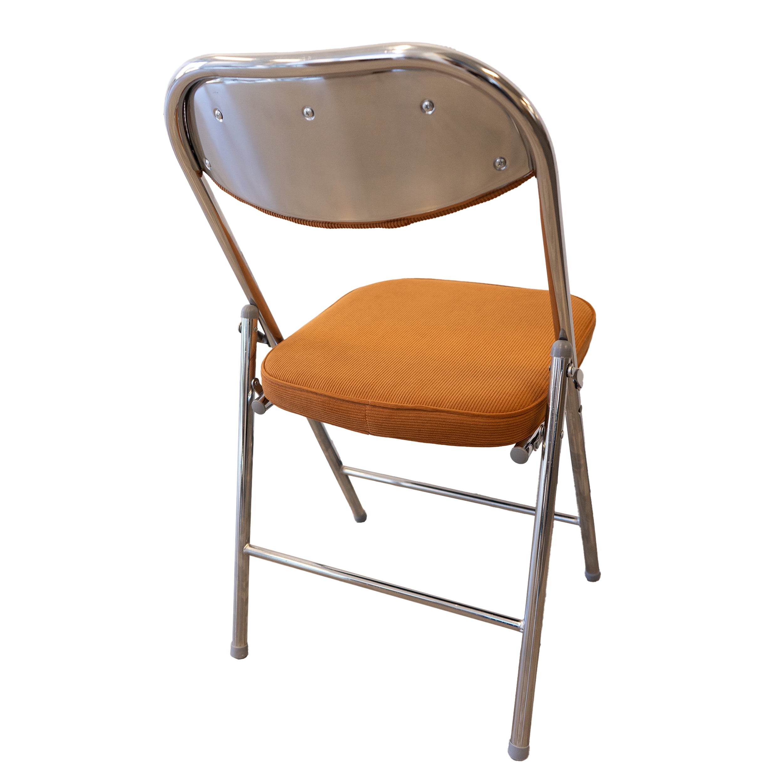 RTC Group Vurban Furniture Padded Folding Chairs with Cushion, Durable & Portable Foldable Fabric Chairs for Indoor & Outdoor, Party, Dining, Work, Banquet - Pumpkin Brown, Set of 2