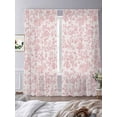 thumbnail image 3 of Farmhouse Pink Sheer Curtains 108 Inch Length 2 Panels Set for Living Room/Bedroom, Vintage Flower Leaf Botanical Plant Curtain Sheers Drapes Rod Pocket Curtains Window Treatment Set 52''x108''x2, 3 of 7