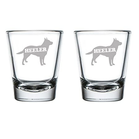 

Set of 2 Shot Glasses 1.75oz Shot Glass Australian Cattle Dog HEELER