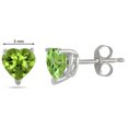 thumbnail image 3 of Mauli Jewels Ear Rings for Women 0.9 Carat 5MM Heart Shape Peridot Earrings Carat 14k White Gold 4 Prong, 3 of 5