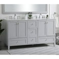 thumbnail image 2 of Elegant Decor Sommerville 60" Double Quartz Top Bathroom Vanity in Gray, 2 of 14