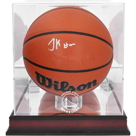Jonathan Kuminga Golden State Warriors Autographed Wilson Replica Basketball with Mahogany Team Logo Display Case - Fanatics Authentic Certified