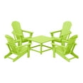 thumbnail image 2 of WestinTrends Malibu 5-Piece HDPE Adirondack Chair Outdoor Patio Square Table Conversation Set, Lime, 2 of 15