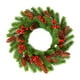 thumbnail image 2 of Corona navideña artificial con frutos rojos simulados | 36 cm de PVC verde para colgar en la puerta, ideal para el hogar, la ventana y otras festividades., 2 of 6