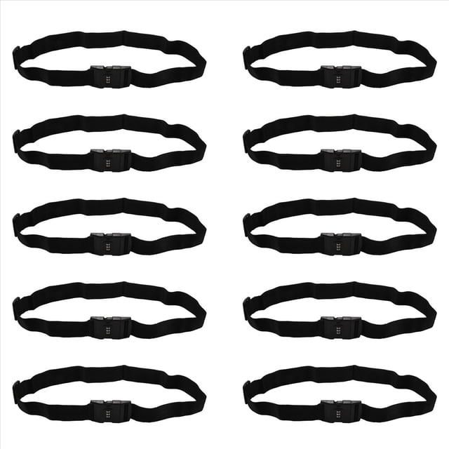 10X Cinturon de Equipaje Correa de Maleta Equipaje Ajustable Cerradura Segura de Viaje de Negro