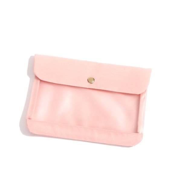 Travel Washable Dustproof Cosmetic Bag Waterproof Small Mask Storage Bag Portable Organizer Case Masks Bag Clip Handbag Saves To Box PINK