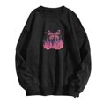 thumbnail image 1 of Moda mujer mariposa impresión casual manga larga o-cuello señoras sudadera tops Pompotops  gfhjh8149, 1 of 6