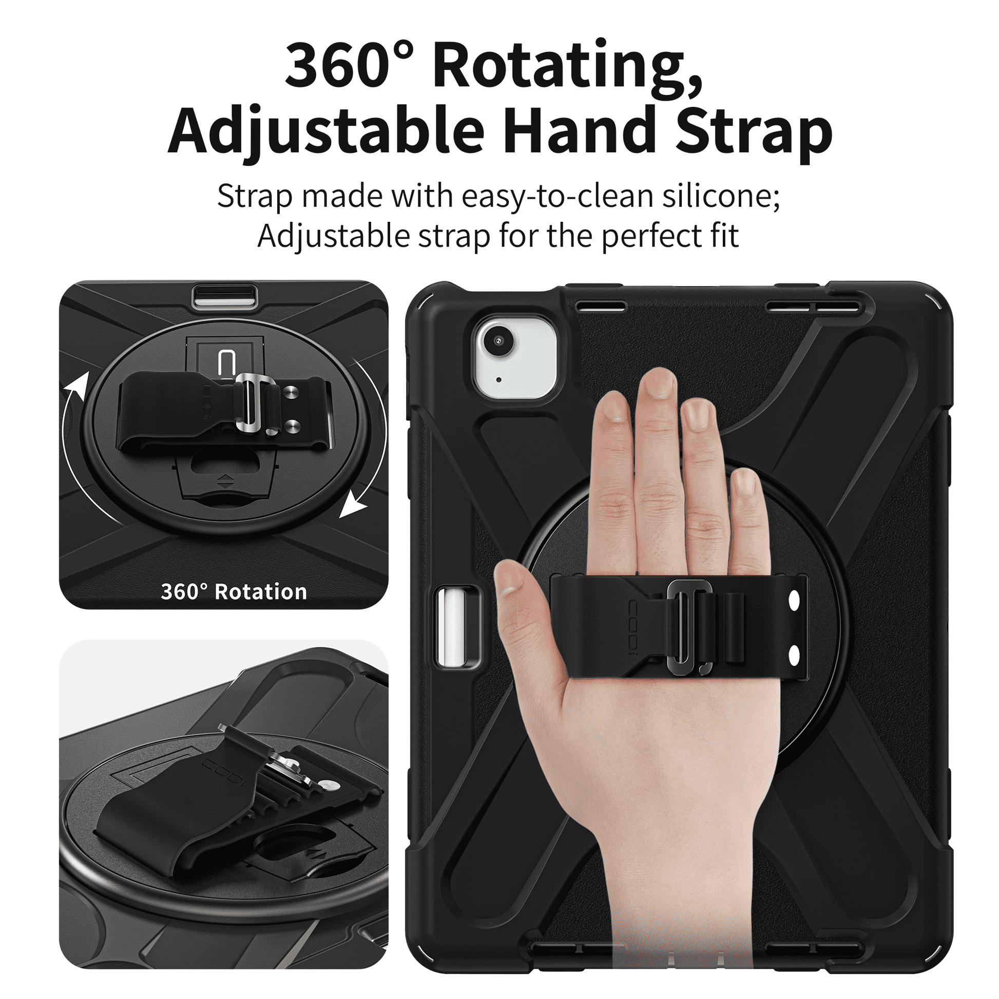 CODi Rugged Case for iPad Air 11" (M2, M3, M4), iPad Pro 11" (1st–4th Gen), iPad Air 10.9" (4th–5th Gen) – 360° Protection with Kickstand, Hand Strap, Shoulder Strap & Pencil Holder