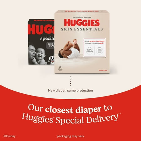 Huggies Skin Essentials Baby Diapers, Size Newborn (6-9 lbs), 76 Count