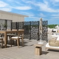 thumbnail image 3 of 72"x35"x16" Outdoor Privacy Screen with Stand Metal Balcony Decorative Screen,Black, 3 of 5