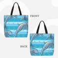 thumbnail image 2 of Pofeuu Dolphin Print Tote Bag for Women,Hobo HandBags with Zipper,Large Capacity Casual Shoulder Handbags with Inner Pockets, 2 of 7