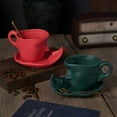 thumbnail image 3 of Taza y platillo para café hecho a mano, de cerámica, con forma de beso, creativo, de lujo, ligero y exquisito, para amigos hombres y mujeres, 3 of 6