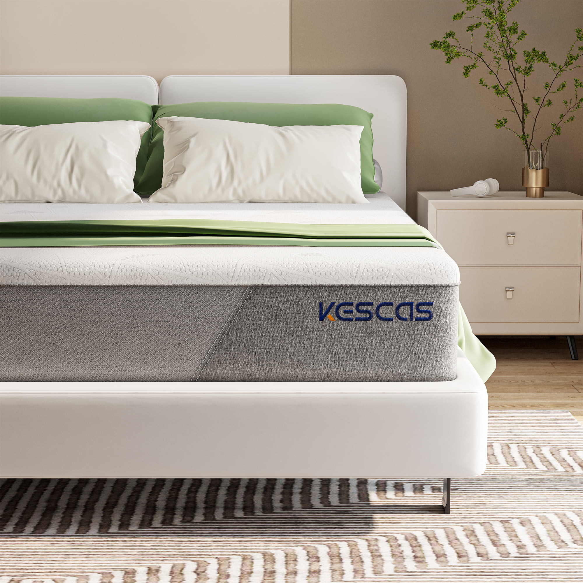 100 Nights Trial Kescas Twin Mattress 10 Years Support Medium Firm Mattress in a Box Designed to Improve Back Pain Relief and Deep Sleep 8 Inch Cool Breathable Memory Foam Hybrid Mattress Single