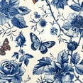 thumbnail image 6 of WYYP Flower Pattern Butterfly Pattern Vintage Round Tablecloth with Elastic Edge 100% Polyester Fiber White, 6 of 8