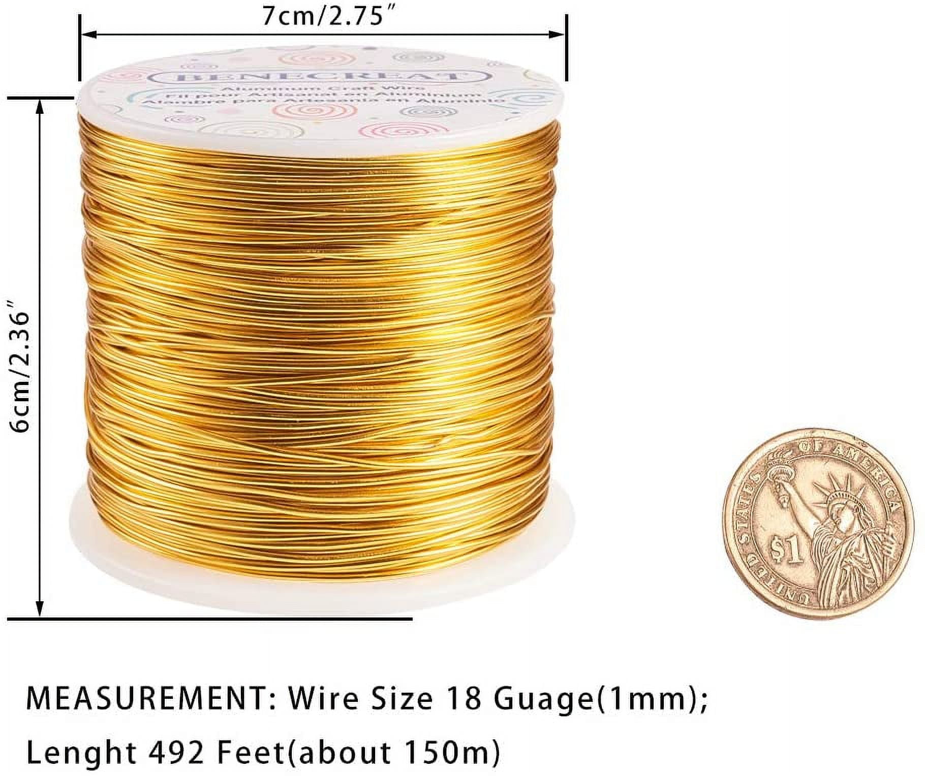 18 Gauge Aluminum Wire 492 FT Anodized Jewelry Craft Making Beading Floral Colored Aluminum Craft Wire Gold