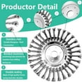 thumbnail image 6 of 10 Inch Unbreakable Steel Wire Brush Cutter Trimmer Head Heavy Duty Weed Eater Wheel for Driveway Cracks Sidewalks Pavement & Large Areas Universal Rotary Brush Wacker Fits Most 1inch Shaft Trimmers, 6 of 9