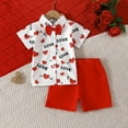 thumbnail image 2 of Tkrady Toddler Outfits for Boys Valentine's Day New Hearts Graphic Short Sleeve Tee Tops Shorts Set, Sizes 1-5 Years, 2 of 7