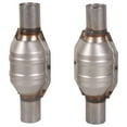 thumbnail image 2 of Car 2Pcs Universal 2.25 Inch Catalytic Converter w/ O2 Port Stainless Steel, 2 of 7